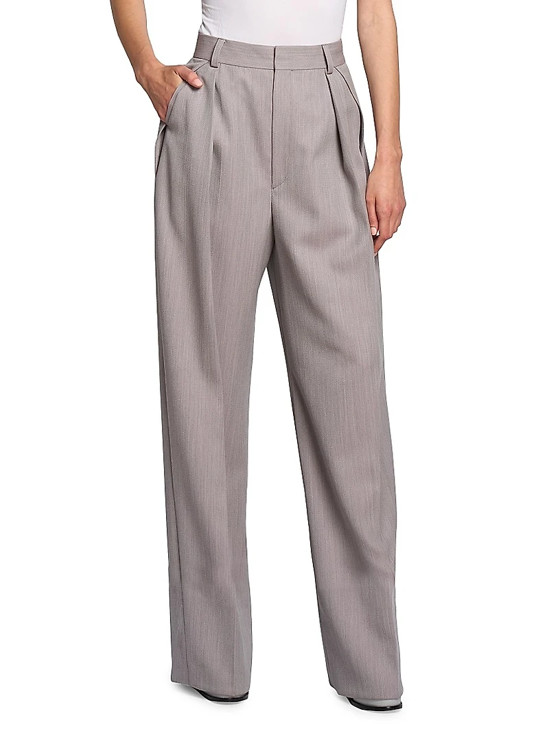 Wool Wide-Leg Trousers