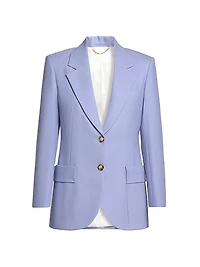 Wool-Blend Single-Breasted Blazer