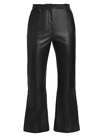 Leather Cropped Flare Pants