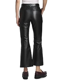 Leather Cropped Flare Pants