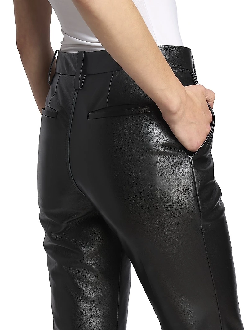Leather Cropped Flare Pants