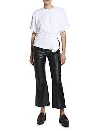 Leather Cropped Flare Pants