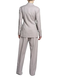 Wool Tie-Waist Tailored Jacket