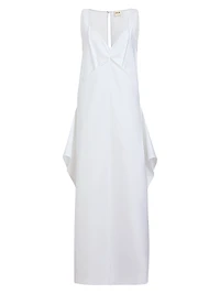 Kenith Draped Cotton Poplin Maxi Dress