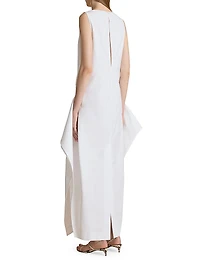 Kenith Draped Cotton Poplin Maxi Dress