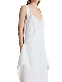 Kenith Draped Cotton Poplin Maxi Dress