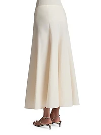 Lenno Pleated Silk-Cotton Midi-Skirt
