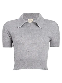Morgane Wool-Blend Polo Top
