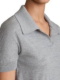 Morgane Wool-Blend Polo Top