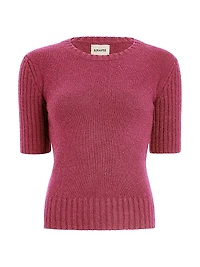 Mia Cashmere Short-Sleeve Sweater