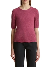 Mia Cashmere Short-Sleeve Sweater