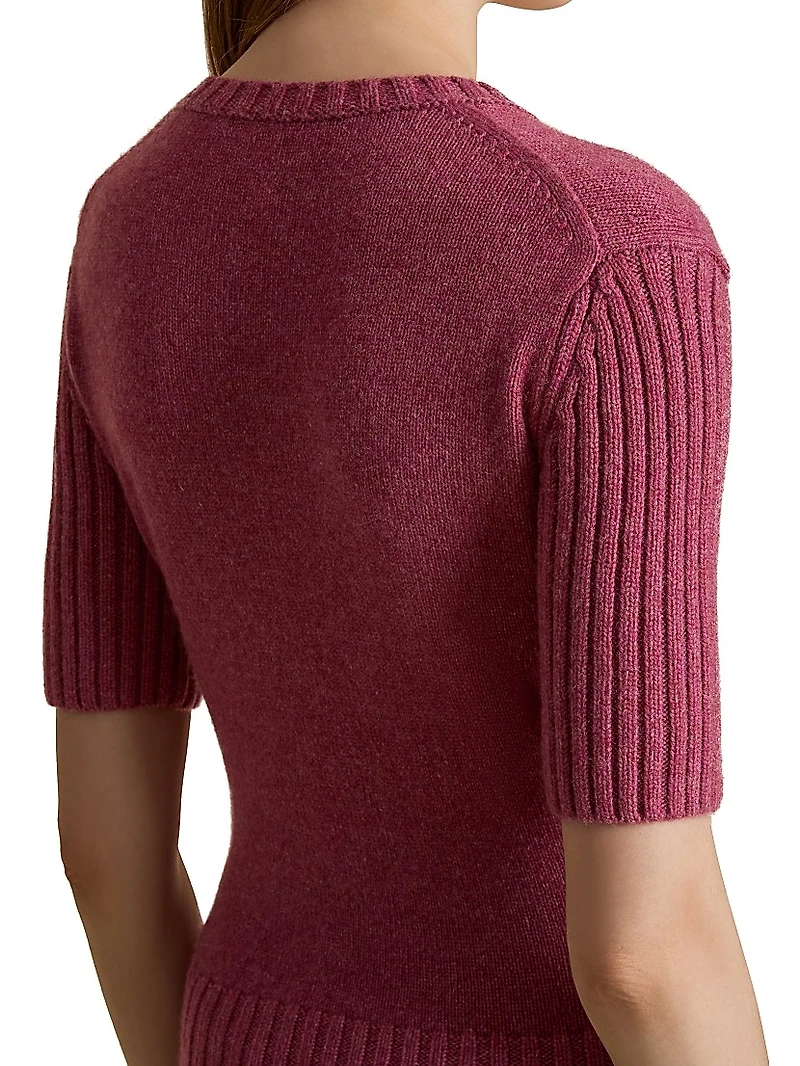 Mia Cashmere Short-Sleeve Sweater