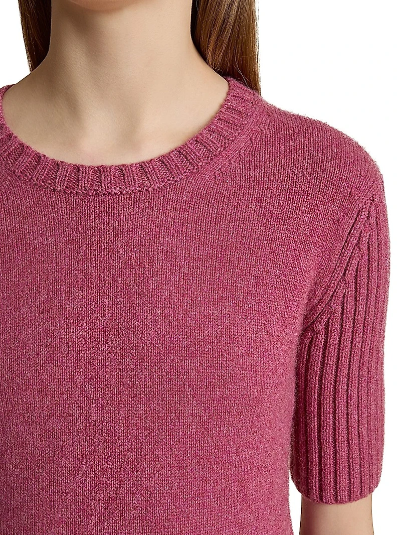 Mia Cashmere Short-Sleeve Sweater