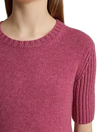 Mia Cashmere Short-Sleeve Sweater