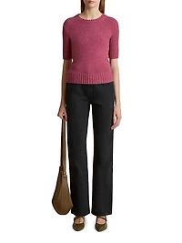 Mia Cashmere Short-Sleeve Sweater