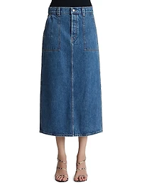 Genevieve Denim Midi-Skirt
