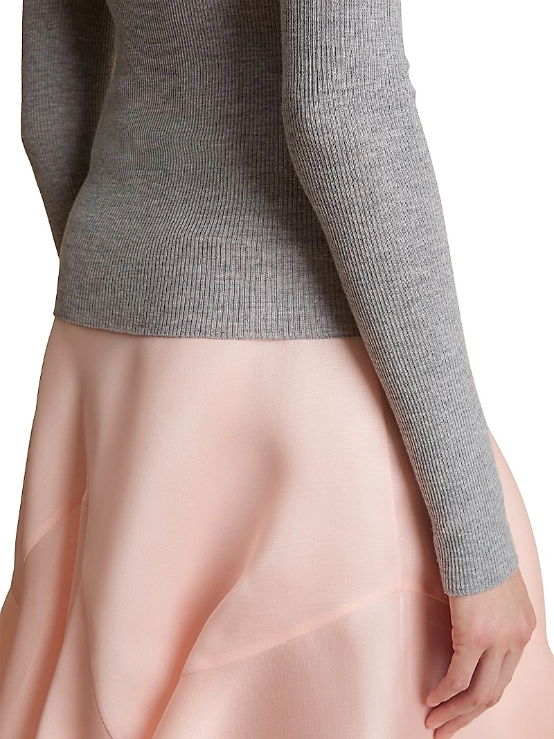 Tania Ribbed Wool V-Neck Top