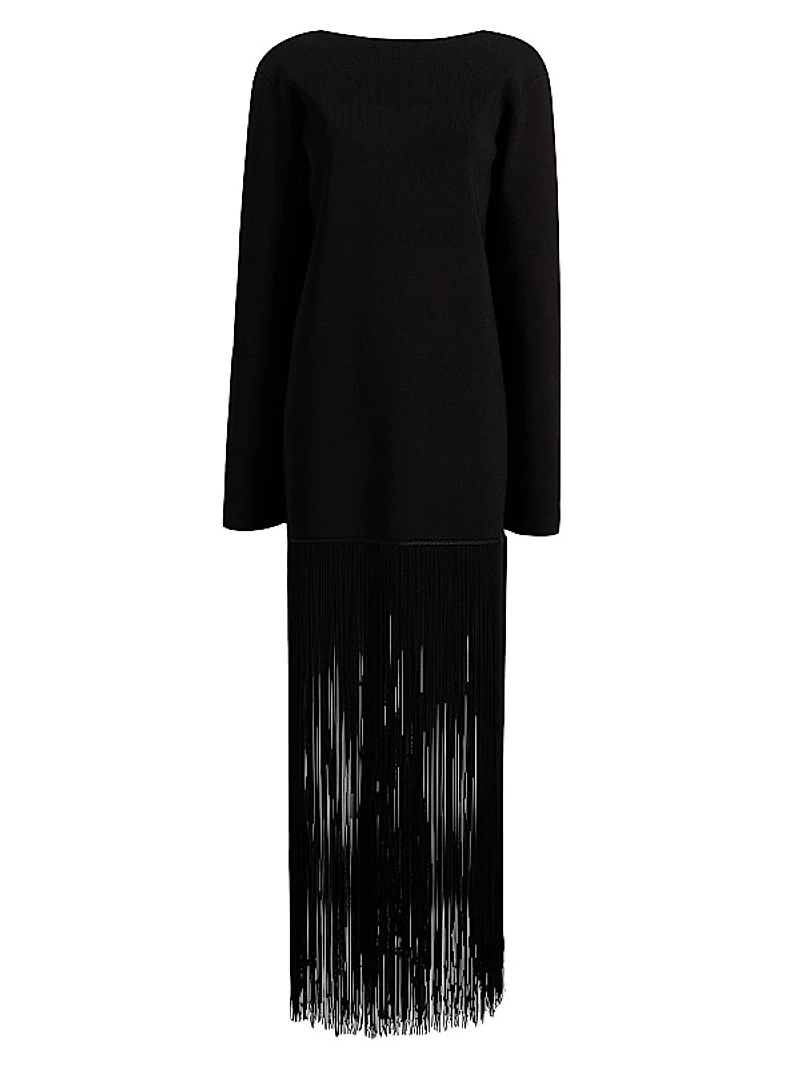 Paley Fringed-Hem Maxi Dress