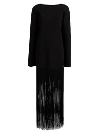 Paley Fringed-Hem Maxi Dress
