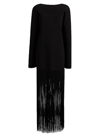 Paley Fringed-Hem Maxi Dress