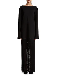 Paley Fringed-Hem Maxi Dress