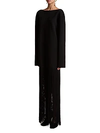 Paley Fringed-Hem Maxi Dress