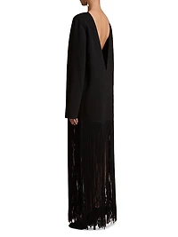 Paley Fringed-Hem Maxi Dress