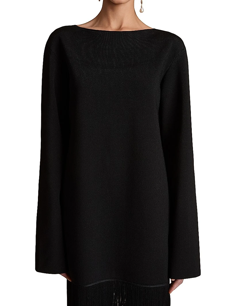 Paley Fringed-Hem Maxi Dress