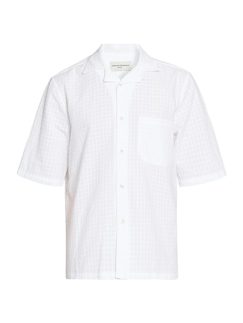 Eren Cotton Lace Button-Front Shirt