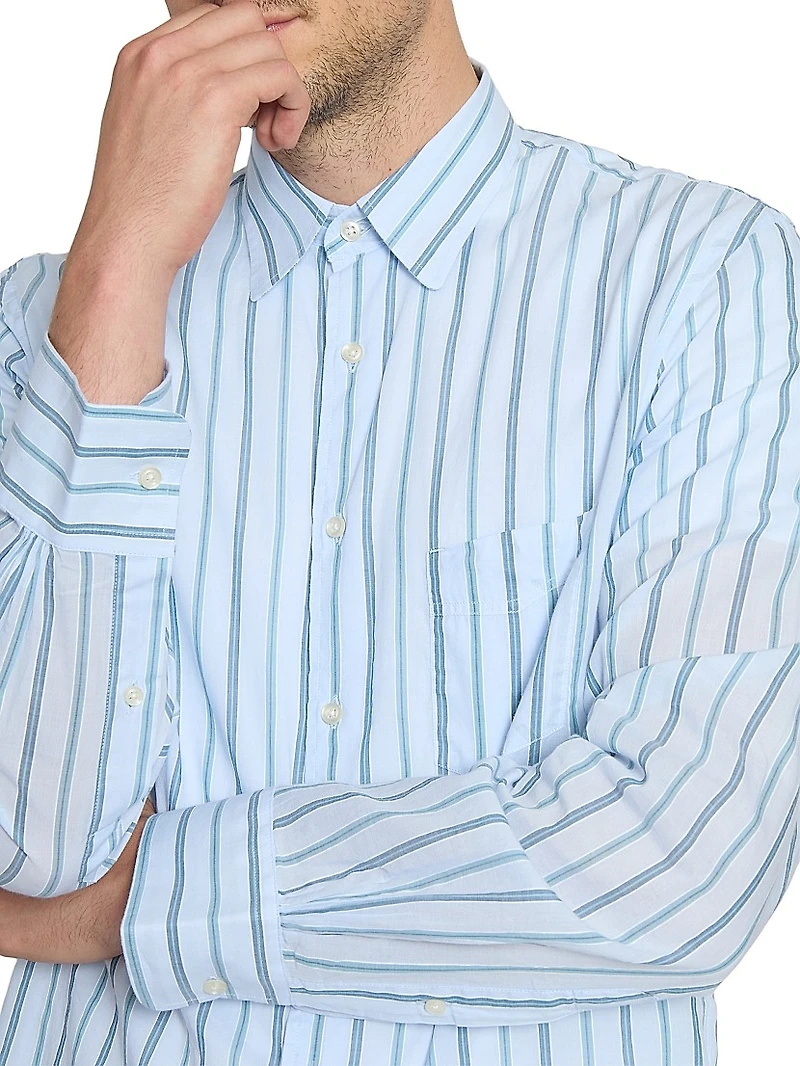 Benoit Striped Cotton Poplin Shirt