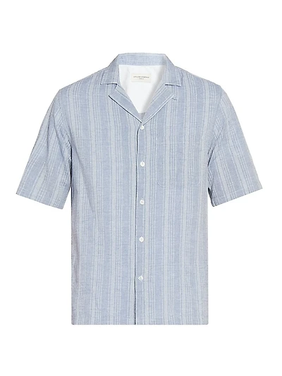 Luis Striped Chambray Camp Shirt