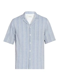 Luis Striped Chambray Camp Shirt