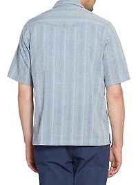 Luis Striped Chambray Camp Shirt