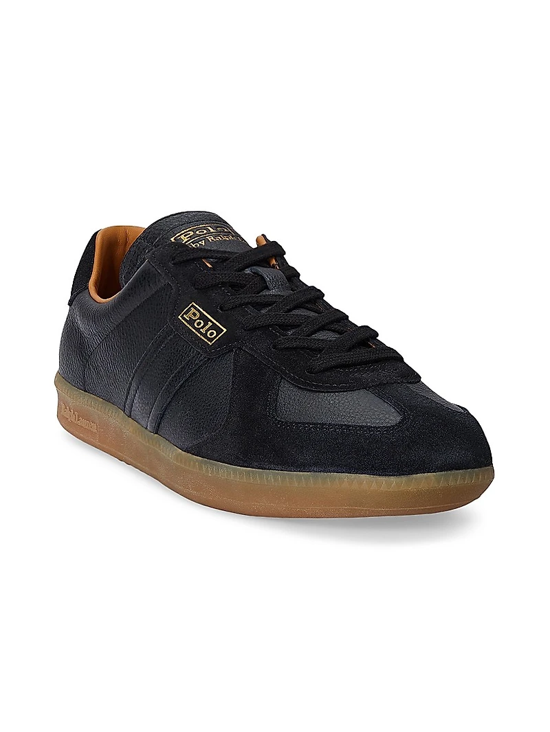 Field Court 100 Leather-Suede Low-Top Sneakers