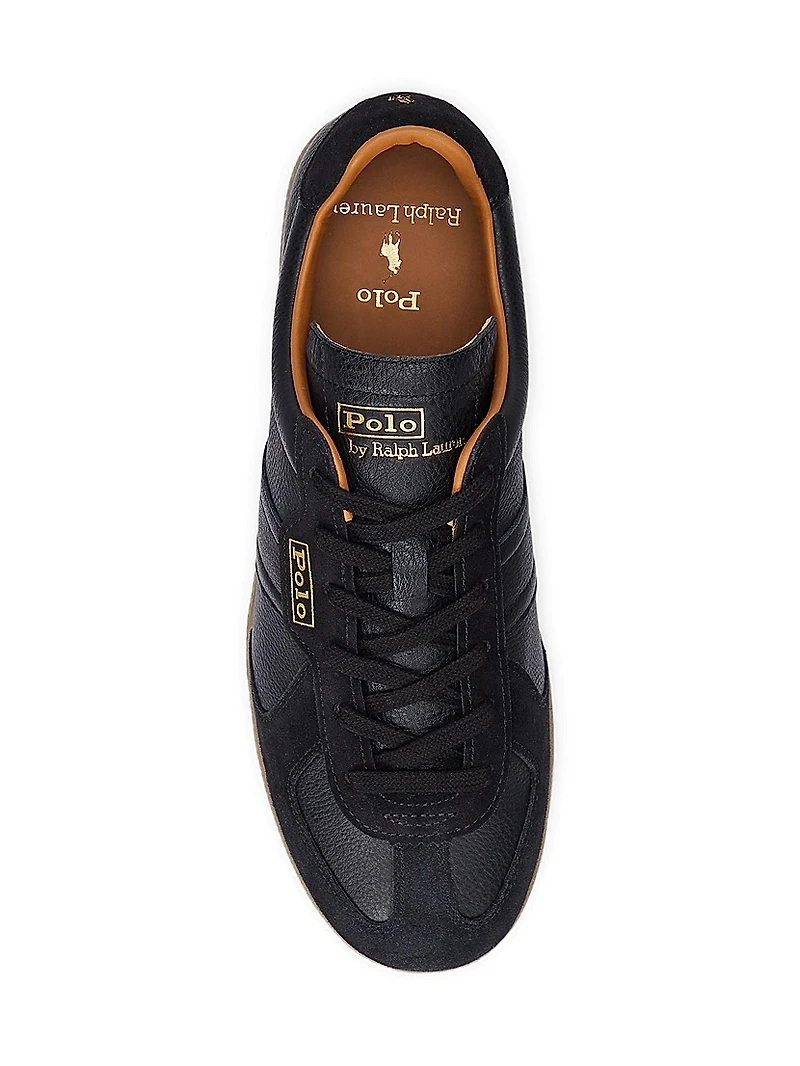 Field Court 100 Leather-Suede Low-Top Sneakers