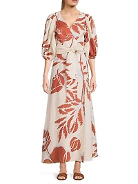 Ermita Linen Wrap Midi-Dress