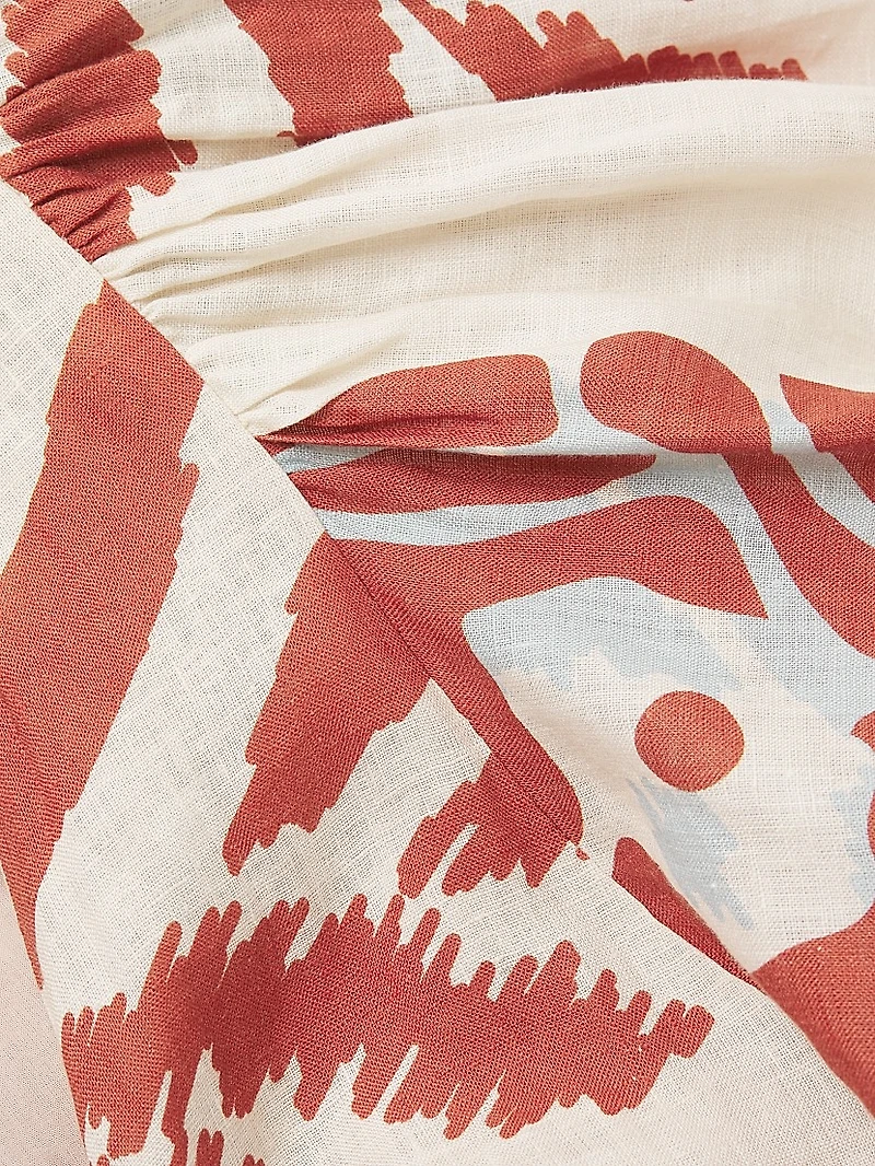 Ermita Linen Wrap Midi-Dress