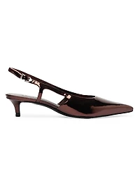 Boris 50MM Mirrored Kitten-Heel Pumps