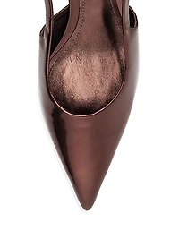 Boris 50MM Mirrored Kitten-Heel Pumps