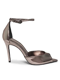 Lena 100MM Spechio Leather Stiletto Sandals