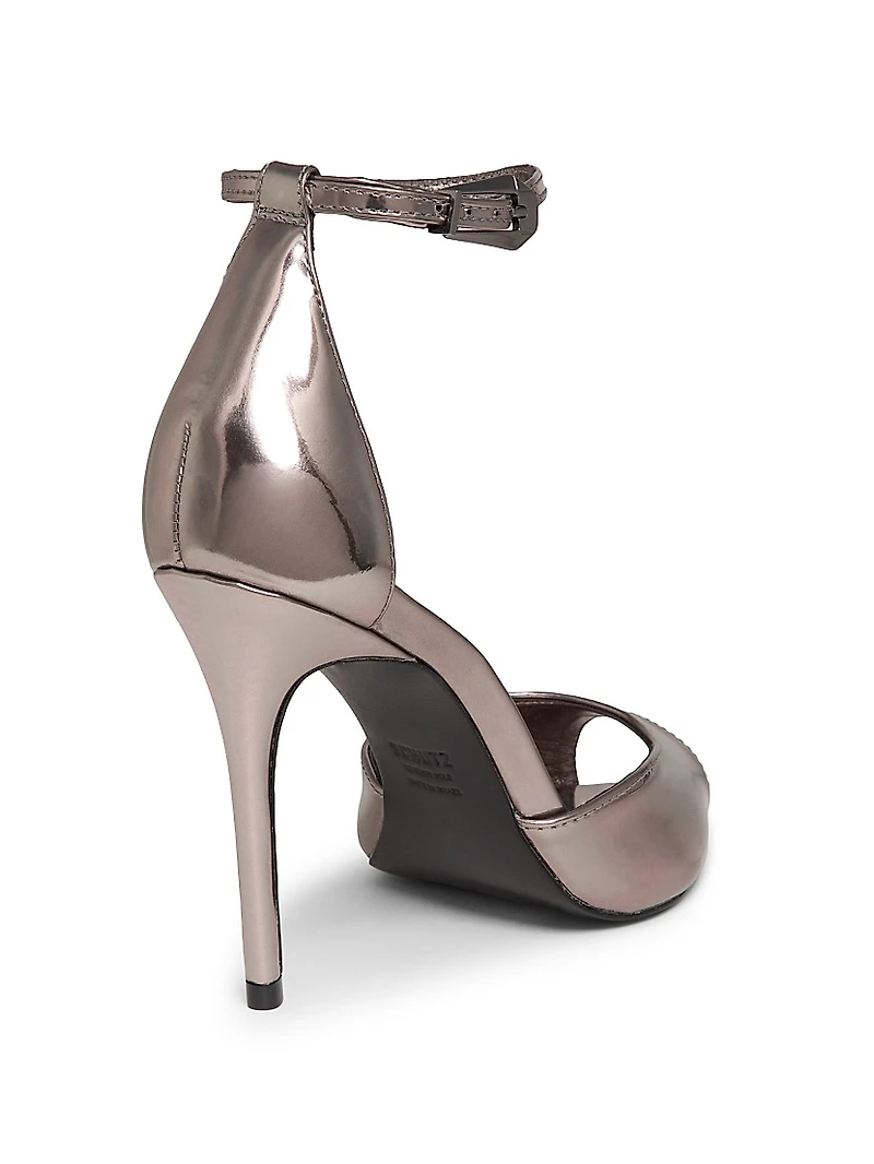 Lena 100MM Spechio Leather Stiletto Sandals