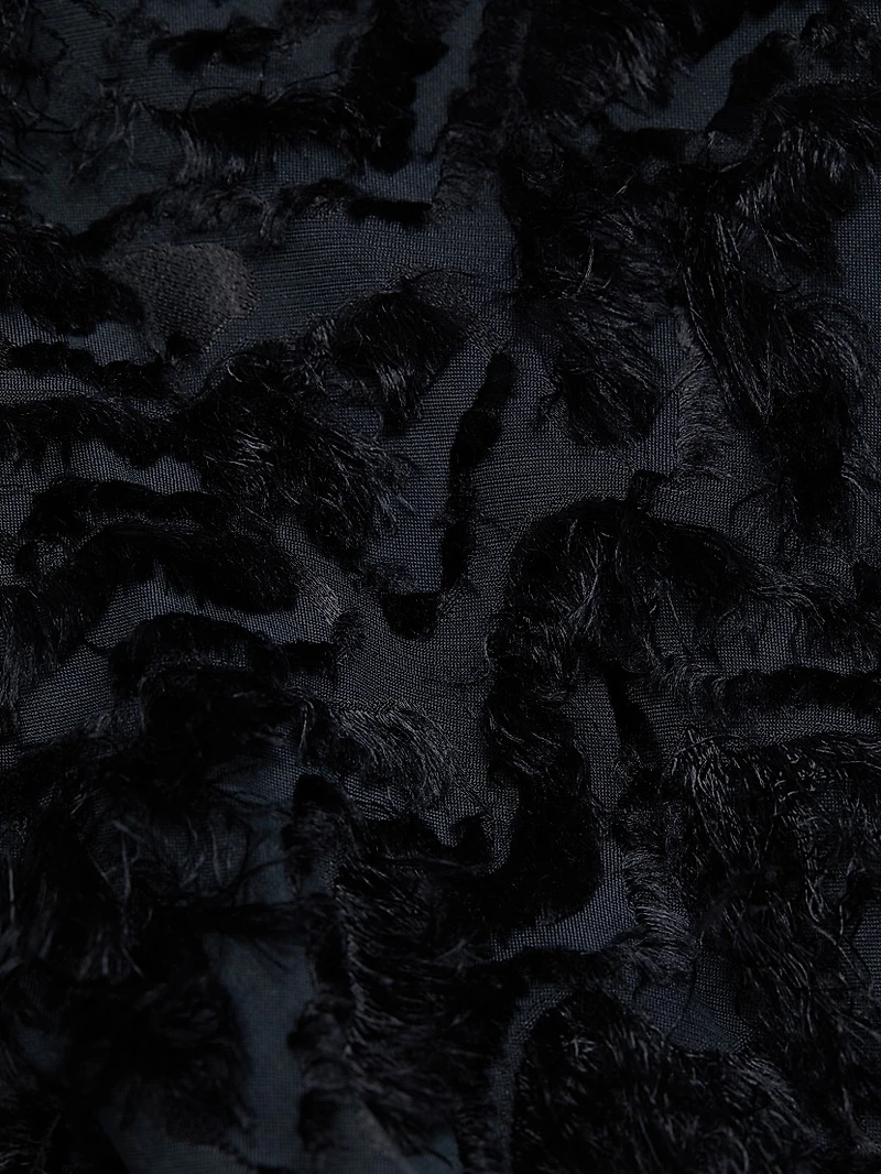 Fringed V-Neck Midi-Slipdress