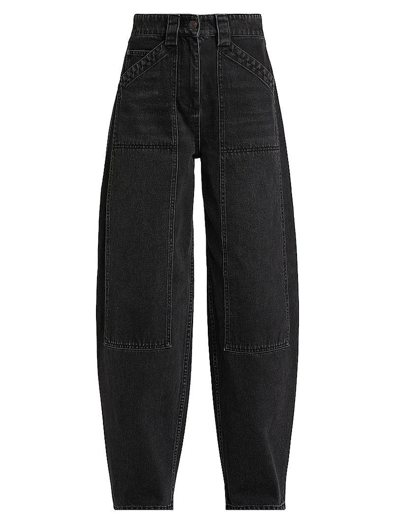 Denim High-Waisted Balloon Jeans