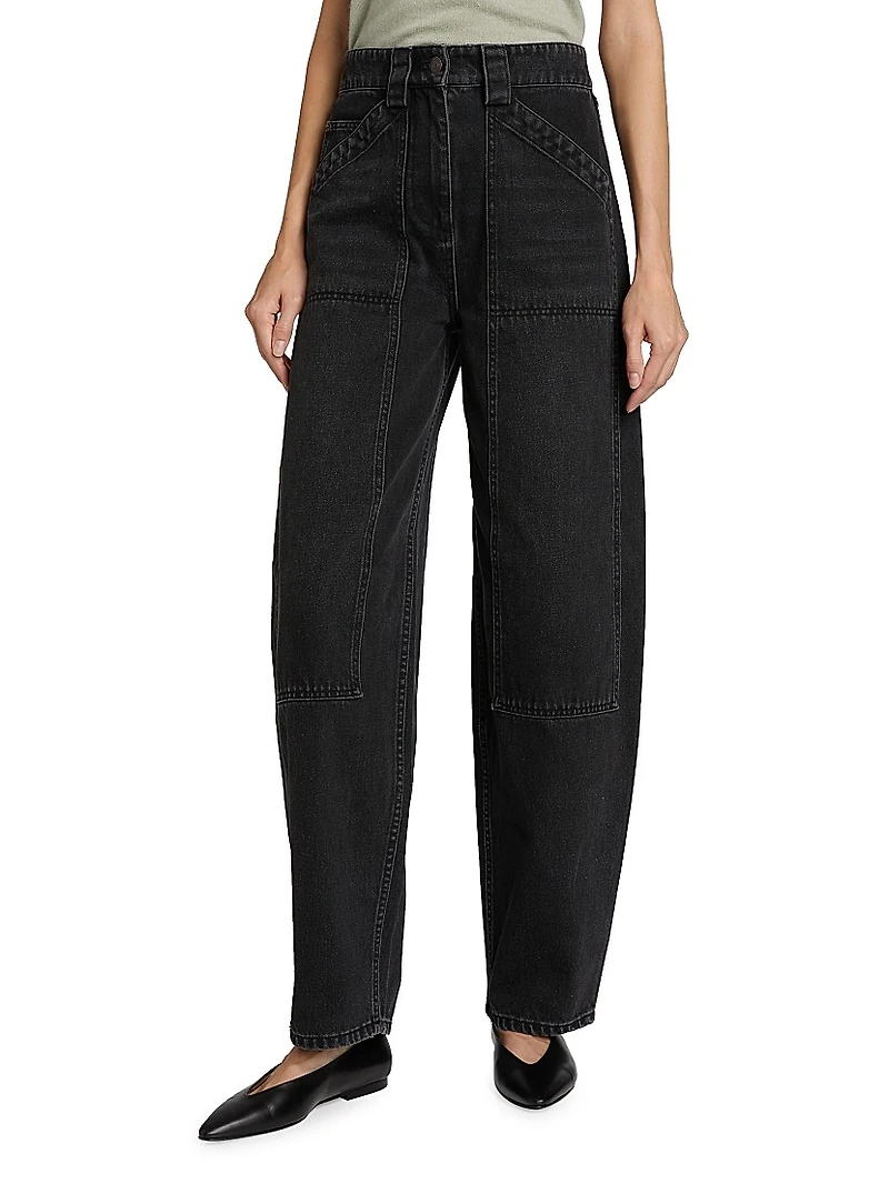 Denim High-Waisted Balloon Jeans