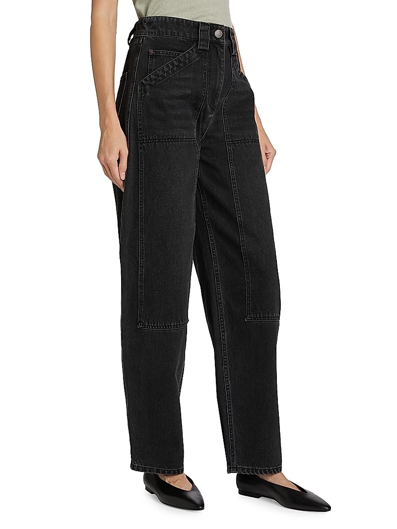 Denim High-Waisted Balloon Jeans