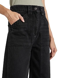 Denim High-Waisted Balloon Jeans