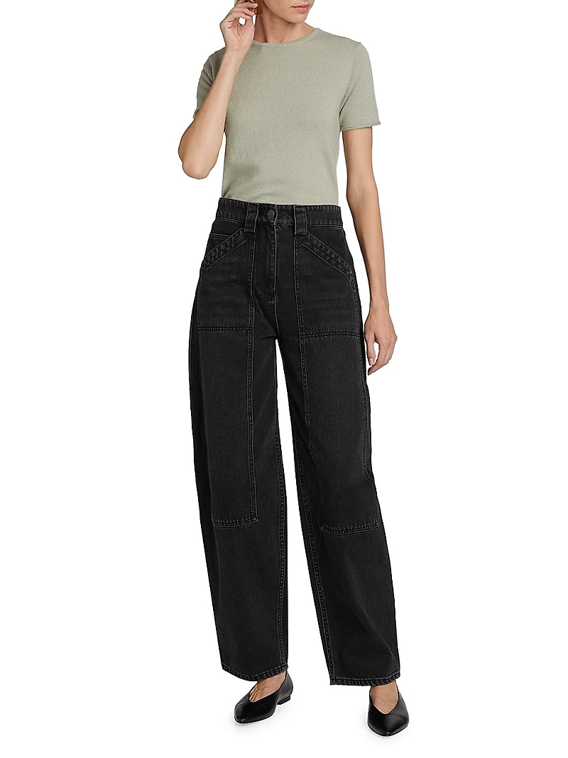 Denim High-Waisted Balloon Jeans