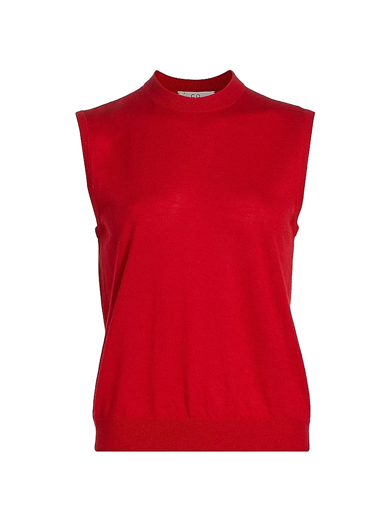 Cashmere Crewneck Tank Sweater