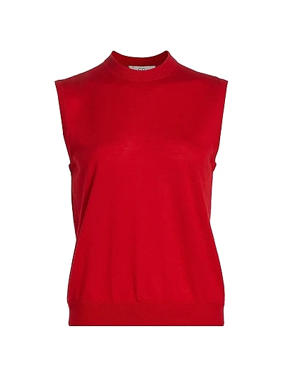 Cashmere Crewneck Tank Sweater