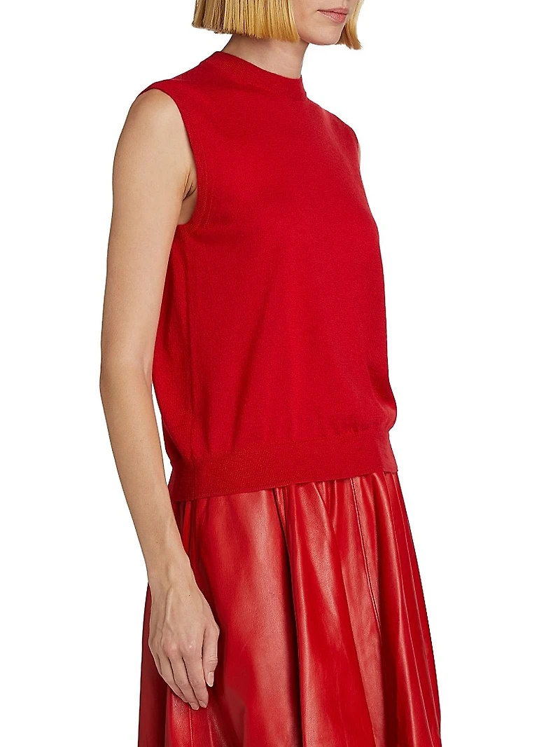 Cashmere Crewneck Tank Sweater